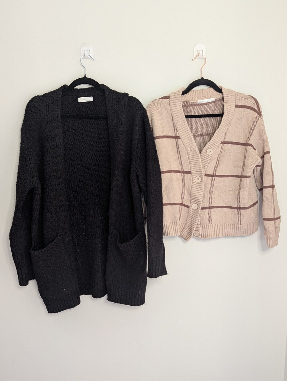 OAK + FORT Chunky Cardigan Bundle XXS/XS Black + Plaid